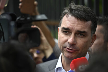 flavio-bolsonaro,-son-of-former-brazil-president,-meets-with-trump-at-white-house